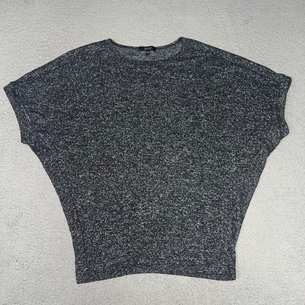 Quince Shirt Women's Sz XS Heather Charcoal Gray Marled Knit Dolman Sleeve Top